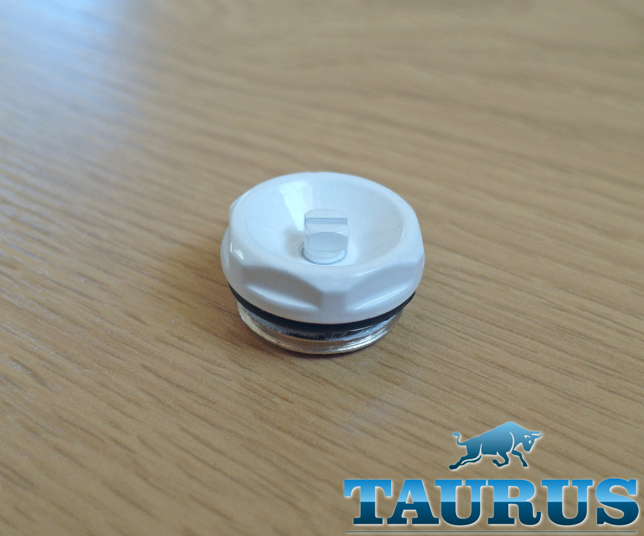 Білий кран Маєвського плоский ThermoPulse White 1/2" під викрутку. Клапан для розповітряного сушіння сушарки для рушників