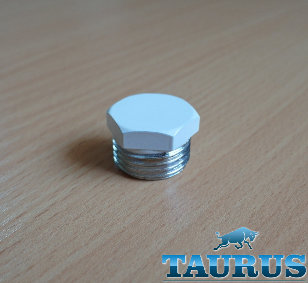 Біла проста заглушка монолітна ThermoPulse White 1/2" на сушарку для рушників. Латунь. Без гумки