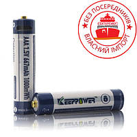 Аккумулятор с защитой Li-ion KEEPPOWER AAA / 10440 1,5В 667mAh с micro USB