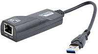 Сетевой адаптер USB 3.0 - Ethernet, 10/1000 Мбит/с, Black, Gembird (NIC-U3-02)