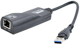 Мережевий адаптер USB 3.0 - Ethernet, 10/1000 Мбіт/с, Black, Gembird (NIC-U3-02)