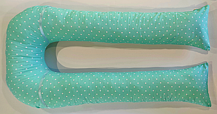 Наволочка на подушку для вагітних U-340 колір "Бірюзовий в білий горошок"
