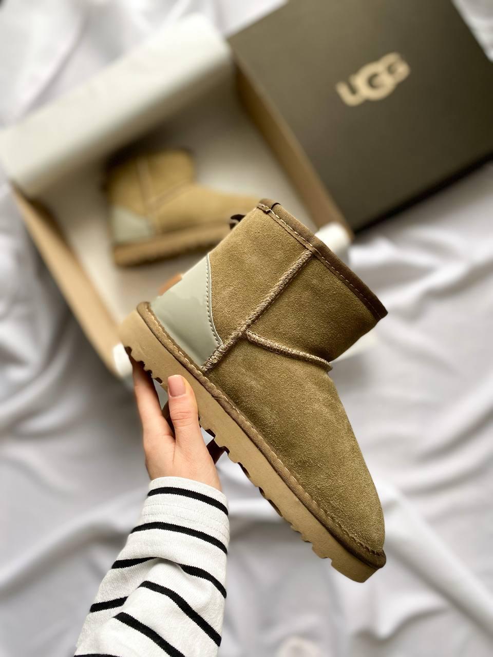 Чоботи уггі жіночі зимові коричневі Ugg Classic Mini Mokko Suede (10315)