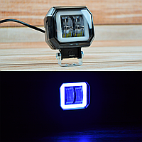 Додаткова світлодіодна LED-фара 20 Вт квадратна з ДХО Синього кольору Чіткої світлової тіневий кордоном