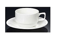 Чашка чайная фарфоровая с блюдцем Wilmax 220 мл (WL-993008)