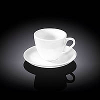 Чашка кофейная фарфоровая с блюдцем Wilmax 110 мл (WL-993174)