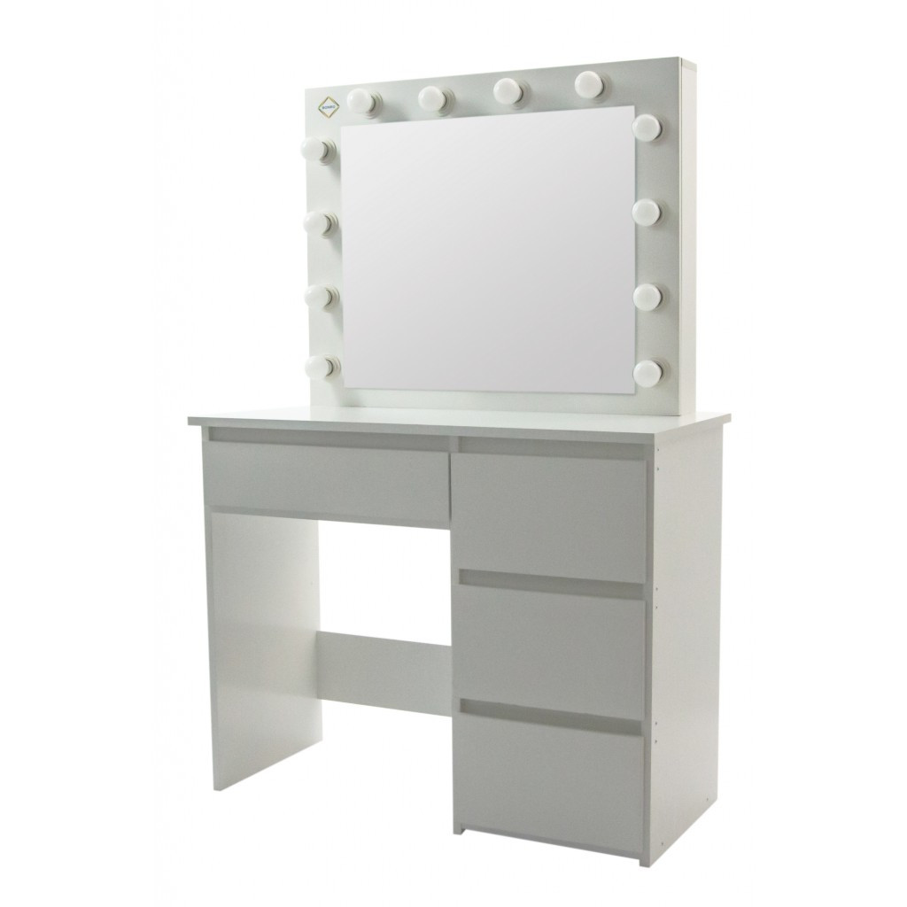 Столик косметический с зеркалом и LED-подсветкой Bonro B071 белый (20000021) - фото 2 - id-p1389911585