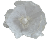 Искусственный цветок магнолия на клипсе H18см белый