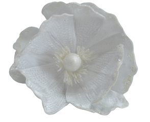 Штучна квітка магнолія на кліпсі H18см біла