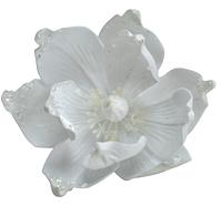 Искусственный цветок магнолия на клипсе H22см белый
