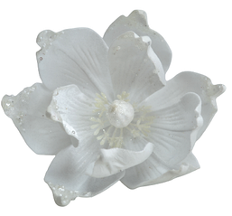 Штучна квітка магнолія на кліпсі H22см біла