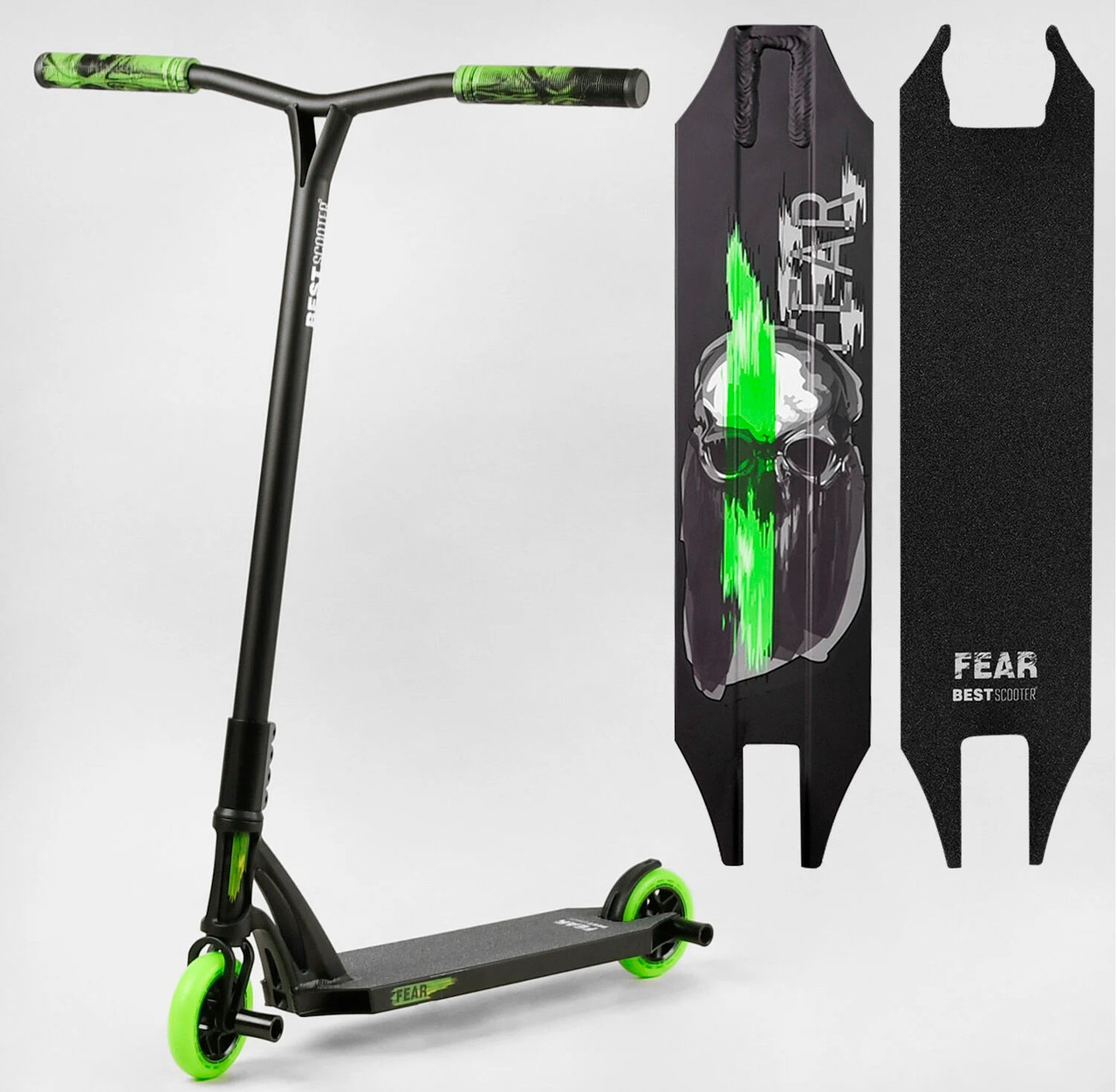 Самокат трюковий Best Scooter FEAR SCS-система, Зелений МТ-60611