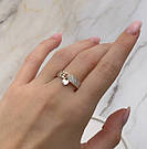 Срібне колечко з написом LOVE і білими фіанітами з сердечком, фото 2