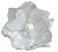 Искусственный цветок магнолия на клипсе H21см белый