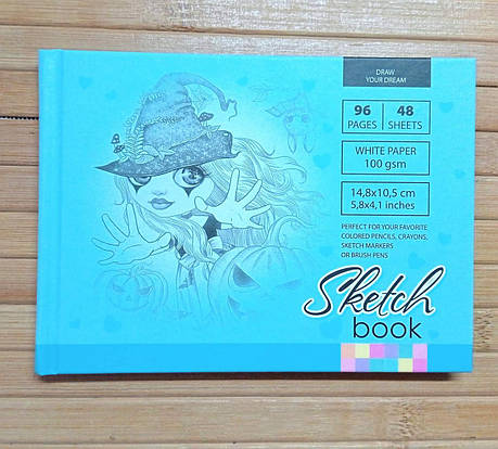Sketchbook  ⁇  альбом для скетч маркерів  ⁇  скетчбук для малювання  ⁇  блокнот для скетчингу 48 аркушів 8434-21410 ⁇, фото 2