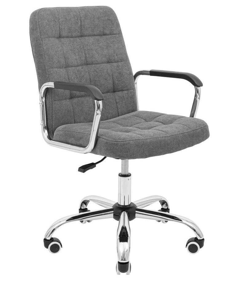 Крісло офісне комп'ютерне з підлокітниками Брукс тканина темно-сіра хрестовина Хром Richman, фото 1