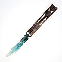 Деревянный Нож Бабочка (Dragon Glass Emerald) STANDOFF 2 , игрушечное оружие