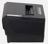 Принтер чеків Xprinter XP-Q260III LAN Ethernet+USB+rs232 80мм, обріз, чорний, фото 2