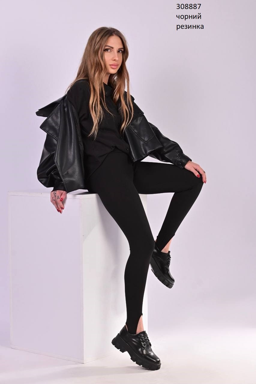 Жіночі Лосіни в рубчик (легінси) на резинці., фото 1