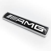 Эмблема наклейка на багажник AMG Mercedes Benz (Мерседес) Черная (7.5х1.5см)