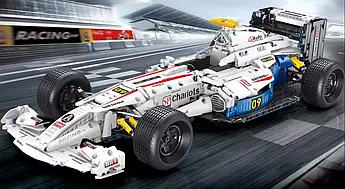 Дитяча машинка конструктор Формула F1 T5009 1682 деталі 1:8 біла + Подарунок