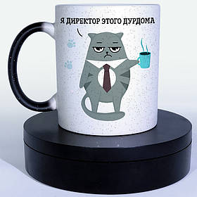 Чашка-хамелеон STAR 330 мл з приколом Я директор этого дурдома