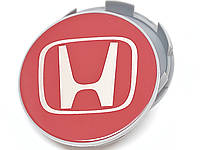 Колпачок заглушка Honda на литые диски 69мм 444732-SXO-JO10 Красный/Хром