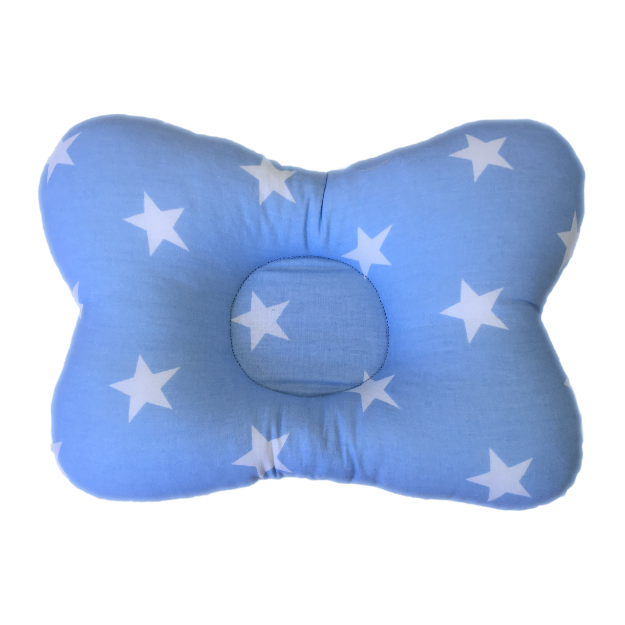 Дитяча ортопедична подушка метелик до 5 років  MinkyHome™ Блакитний 25*34 см Біла зірка