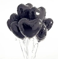 Фонтан из шаров LOVE 10 сердец | Черный