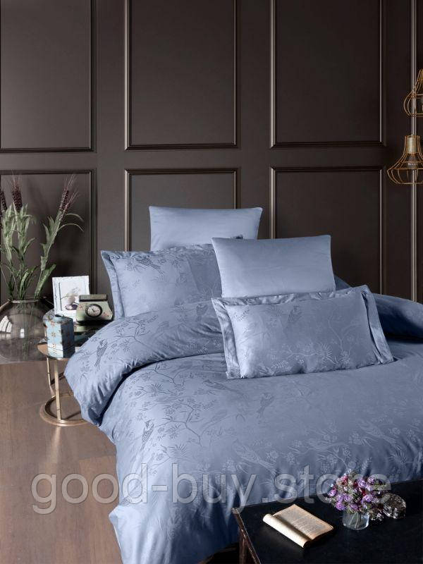 First Choice Stesha Dasty Blue постільна білизна сатин жакард евро 200х220