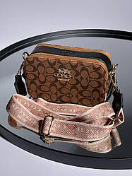 Жіноча сумка Коуч коричнева Coach Snapshot Brown