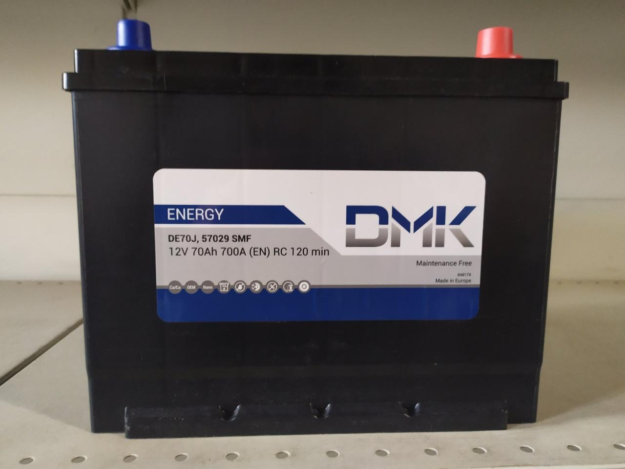 Акумулятор DMK ENERGY ASIA 6СТ-70Ah 700 R+, фото 1