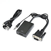 Переходник с VGA на HDMI с аудио и питанием