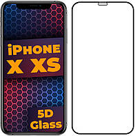 5D стекло iPhone X / XS (Защитное Full Glue) (Айфон Х Икс 10)