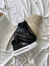 Жіночі кросівки Prada Macro Re-Nylon And Brushed Leather High-top Sneakers, фото 3