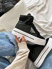 Жіночі кросівки Prada Macro Re-Nylon And Brushed Leather High-top Sneakers, фото 2