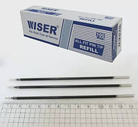 Стержень для масляной ручки Wiser черный 134мм 100 шт. в упаковке, sterj-bk