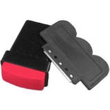 Штамп і скрапер для стемпінга чорний з червоною подушечкою 3х4 см., фото 2