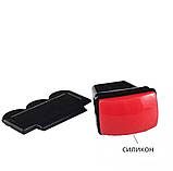 Штамп і скрапер для стемпінга чорний з червоною подушечкою 3х4 см., фото 4