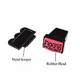 Штамп і скрапер для стемпінга чорний з червоною подушечкою 3х4 см., фото 3