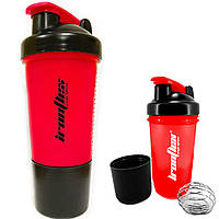 Шейкер с металлическим шариком IronFlex Premium Shaker 500 мл красный