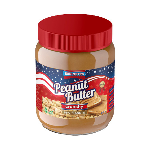 Арахісова паста хрустка Bon Nutts без пальмової олії, 340 г, 12 шт/ящ