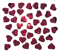 Конфетти Сердца Красные Большие Металлик 3,5 см 50 грамм