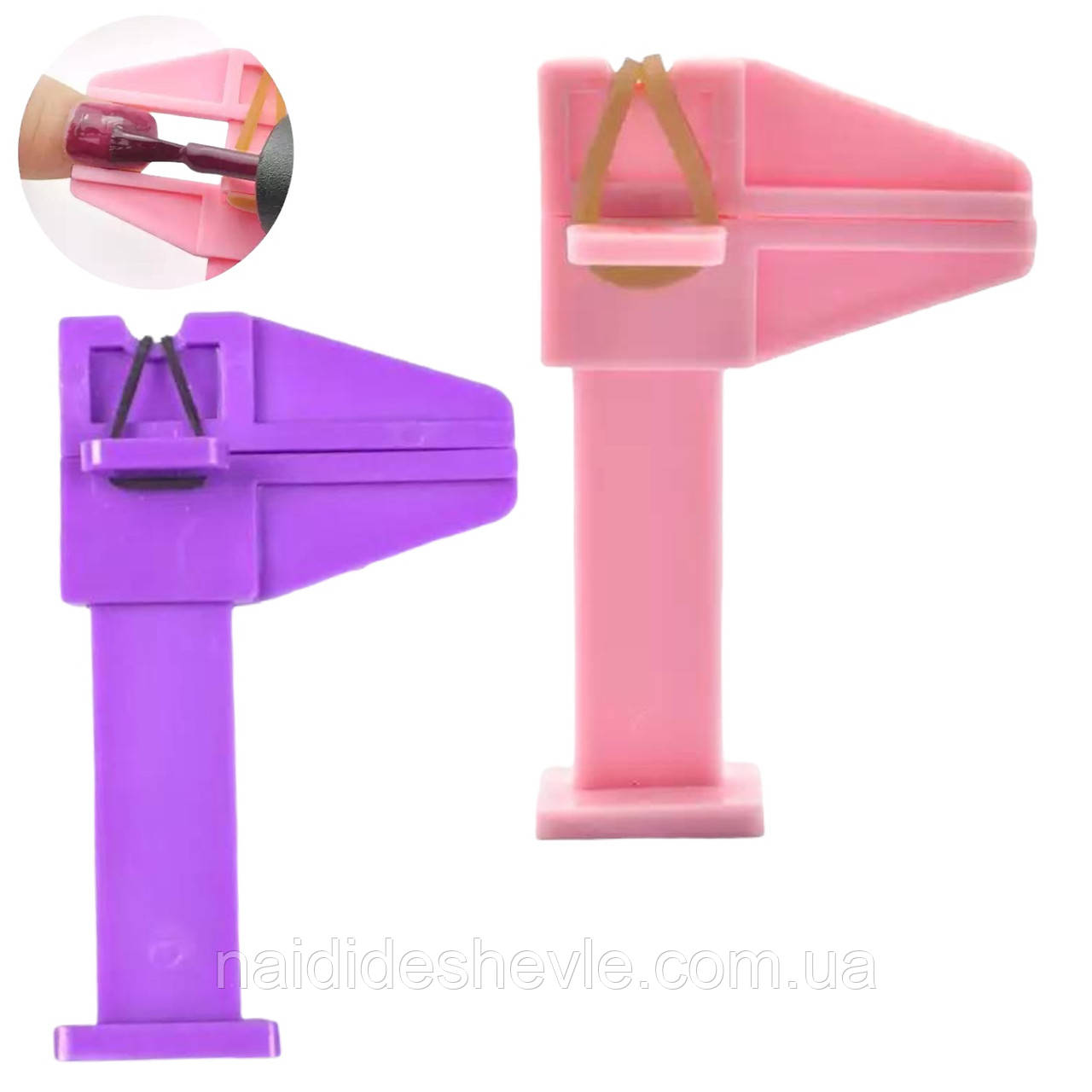 Прищепка для зажима ногтей (для создания арки) пластиковая Фиолетовый - фото 5 - id-p1742479377