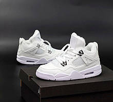 Nike Air Jordan 4 Winter Retro White (Кросівки на хутрі жіночі білі)