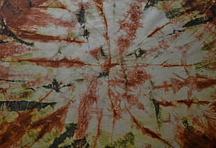 Тканина ручного фарбування розмір 43х68см основа домоткане полотно колір "Наприкінці осені"