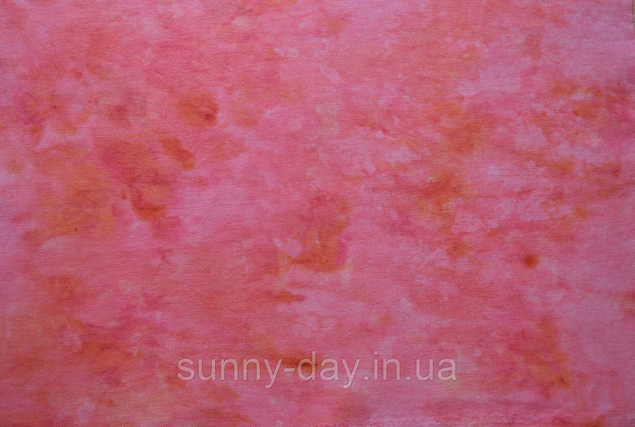 Тканина ручного фарбування розмір 47х33см основа домоткане полотно колір "Рожево-бура"