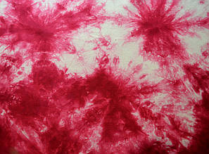 Тканина ручного фарбування розмір 57х43см основа домоткане полотно колір "Малиновий мохіто"