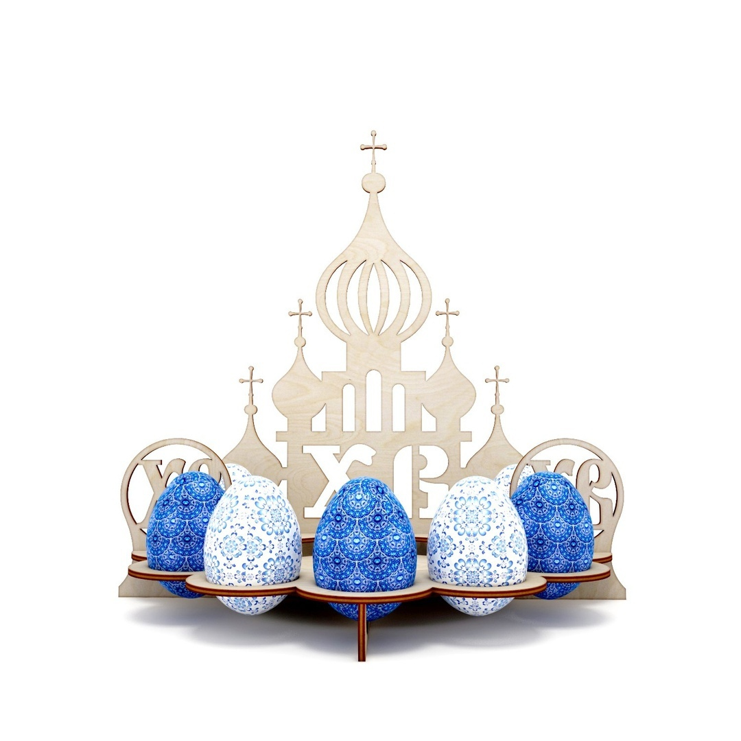 Дерев'яна Великодня підставка Храм 280x230x350мм