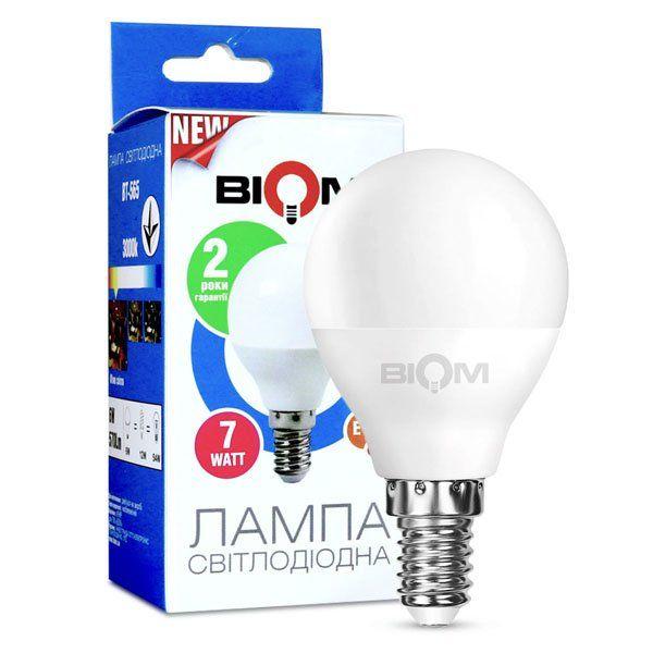 Лампа G45 7W E14 3000K BIOM